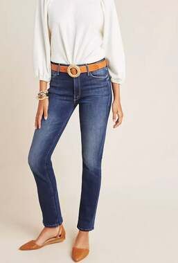 MOTHER The Dazzler Mid-Rise Straight Jeans in Teaming Up Size 32